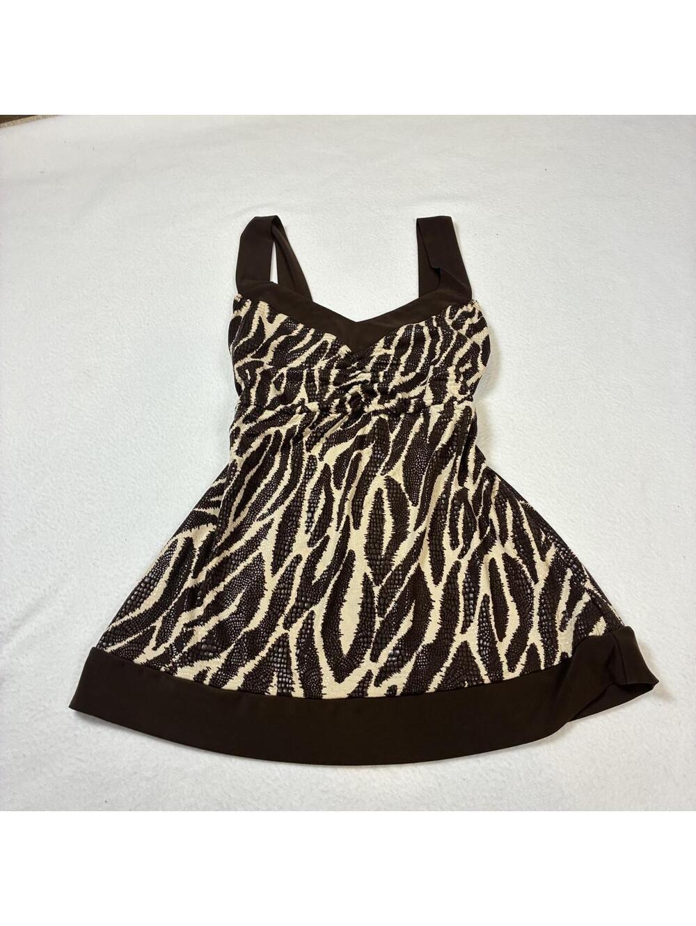 Y2K brown and cream zebra print going out top! Maurice’s size medium